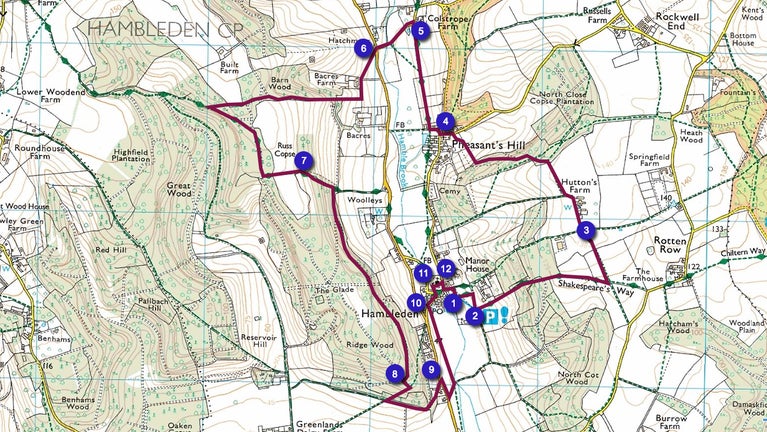 Hambleden Pheasants Hill Map